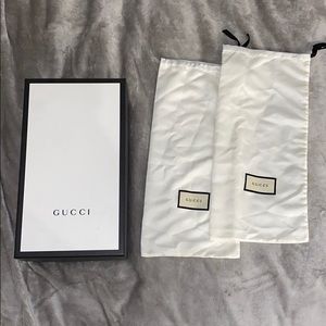 Gucci shoe box and shoe bags